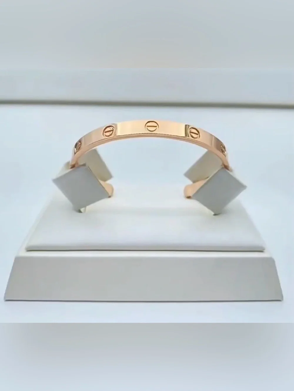 Rose Gold Open Cuff Bracelet with Screw Motif - Women Jewelry